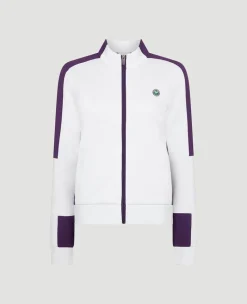 Wimbledon Womens Performance Panel Full Zip - White-Women Sweatshirts & Hoodies|Jackets & Coats