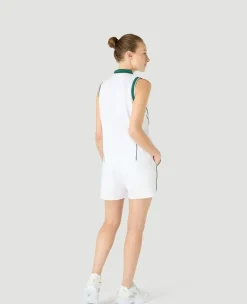Wimbledon Womens Performance Sleeveless Polo - White-Women Tops & T-Shirts|Tops & T-Shirts