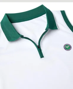 Wimbledon Womens Performance Sleeveless Polo - White-Women Tops & T-Shirts|Tops & T-Shirts