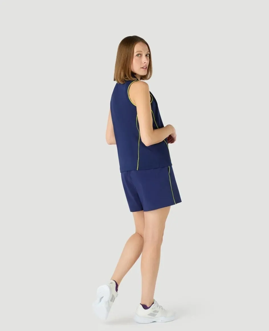 Wimbledon Womens Performance Sleeveless Polo - Navy-Women Tops & T-Shirts|Tops & T-Shirts
