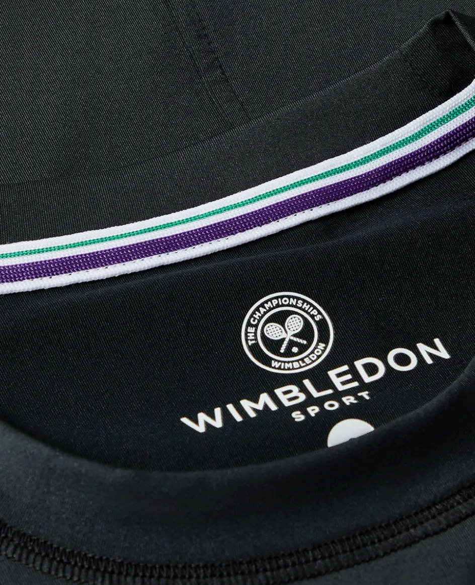 Wimbledon Womens Performance T-Shirt - Black-Women Tops & T-Shirts|Tops & T-Shirts