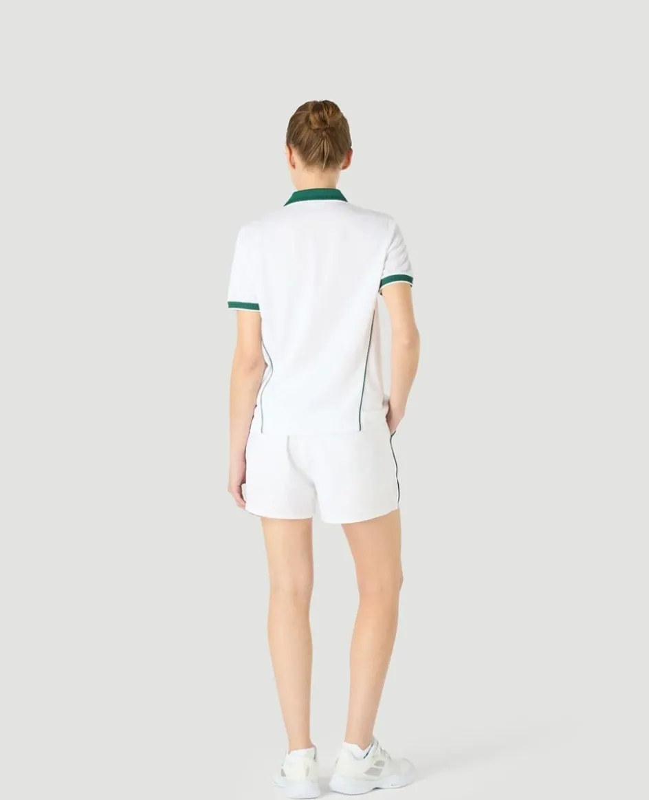 Wimbledon Womens Performance Zip Polo - White-Women Tops & T-Shirts|Tops & T-Shirts