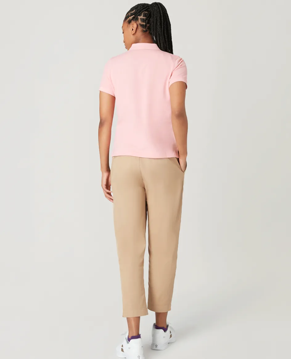 Wimbledon Womens Pique Polo - Pink-Women Tops & T-Shirts