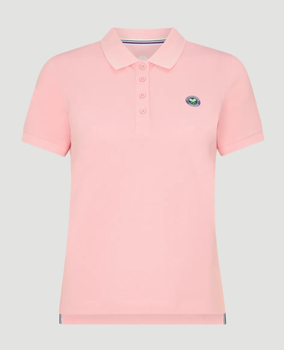 Wimbledon Womens Pique Polo - Pink-Women Tops & T-Shirts