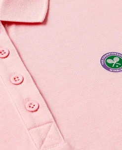 Wimbledon Womens Pique Polo - Pink-Women Tops & T-Shirts