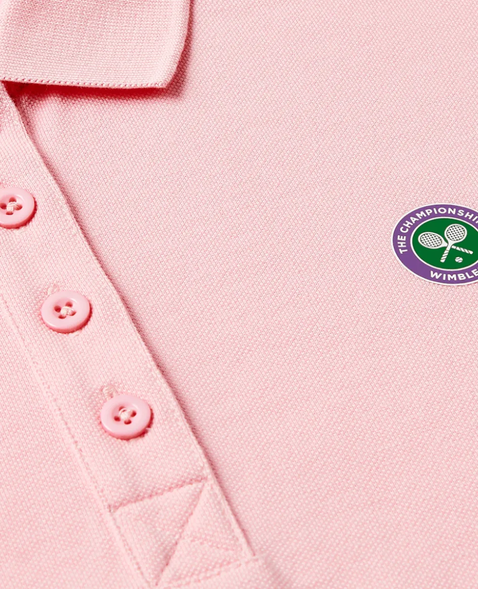 Wimbledon Womens Pique Polo - Pink-Women Tops & T-Shirts