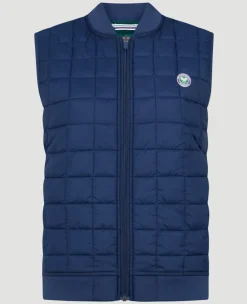 Wimbledon Women's Quilted Gilet - Navy-Women Jackets & Coats