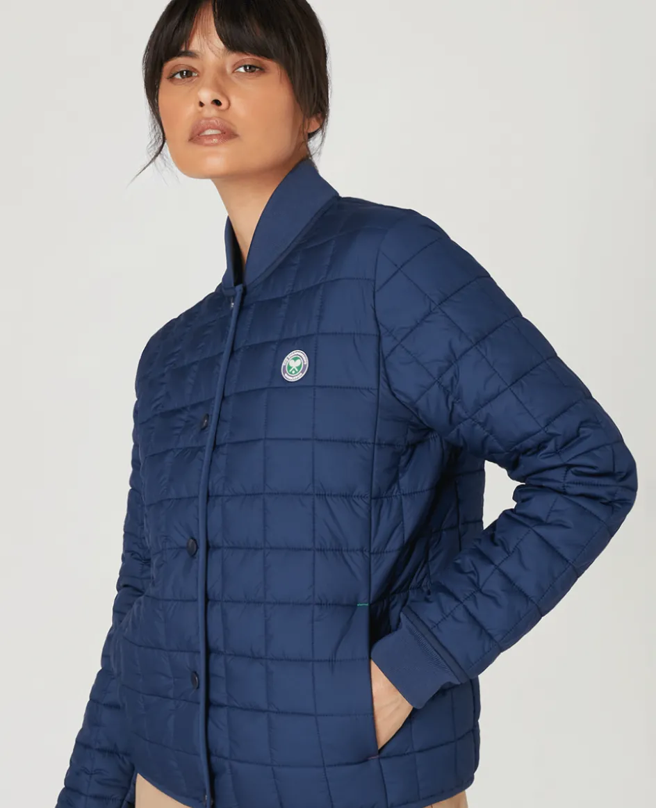 Wimbledon Womens Quilted Jacket - Navy-Women Jackets & Coats