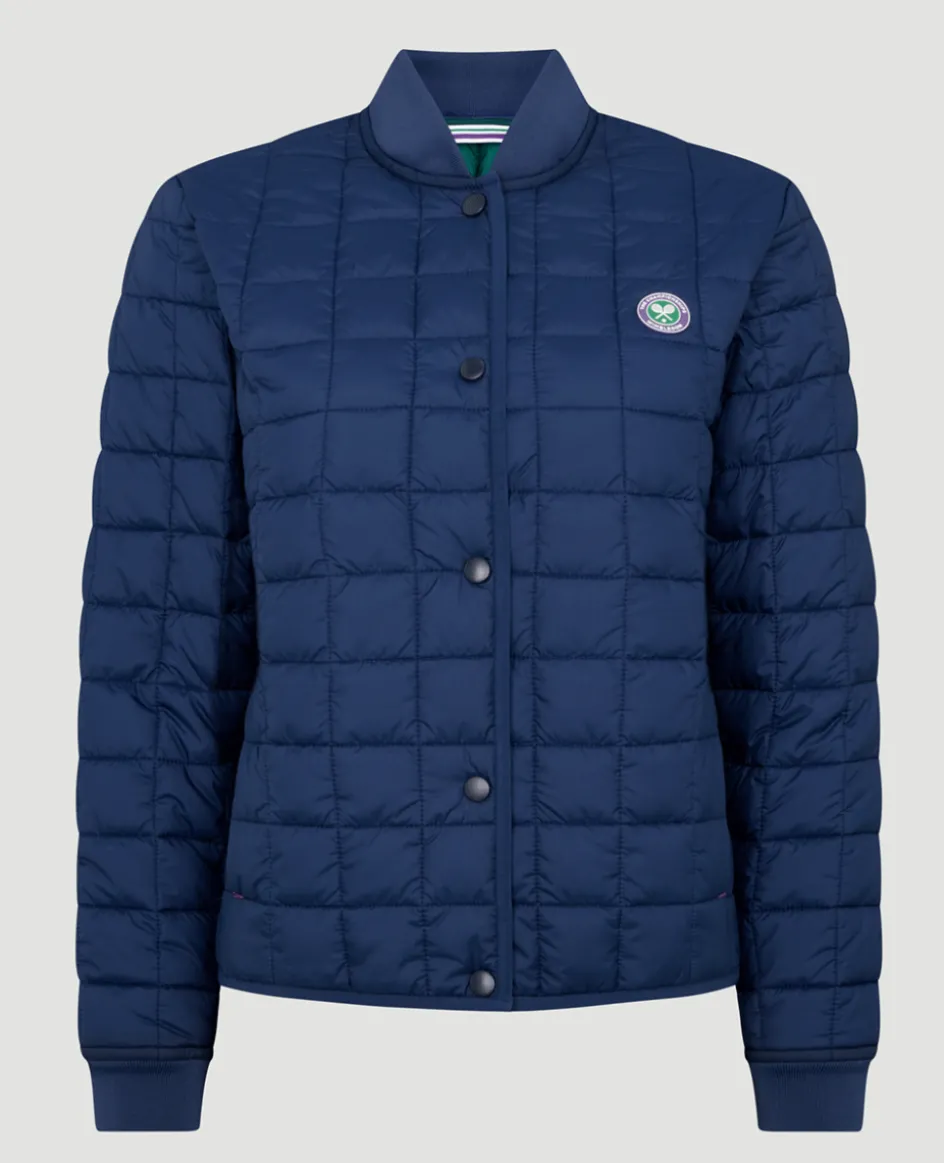 Wimbledon Womens Quilted Jacket - Navy-Women Jackets & Coats