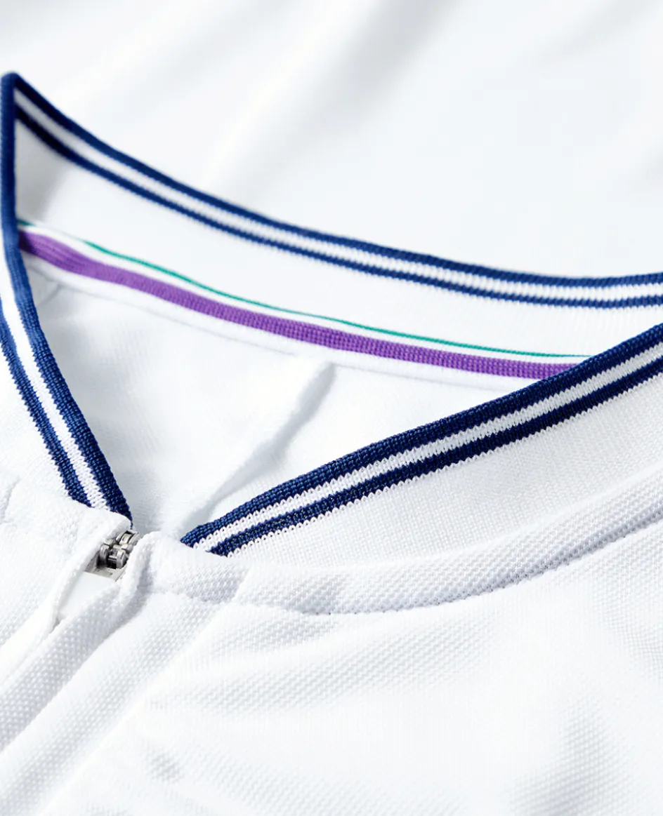 Wimbledon Womens Rouched Performance Dress - White-Women Dresses & Skorts|Dresses & Skirts
