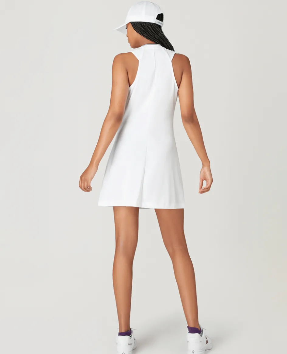Wimbledon Womens Rouched Performance Dress - White-Women Dresses & Skorts|Dresses & Skirts