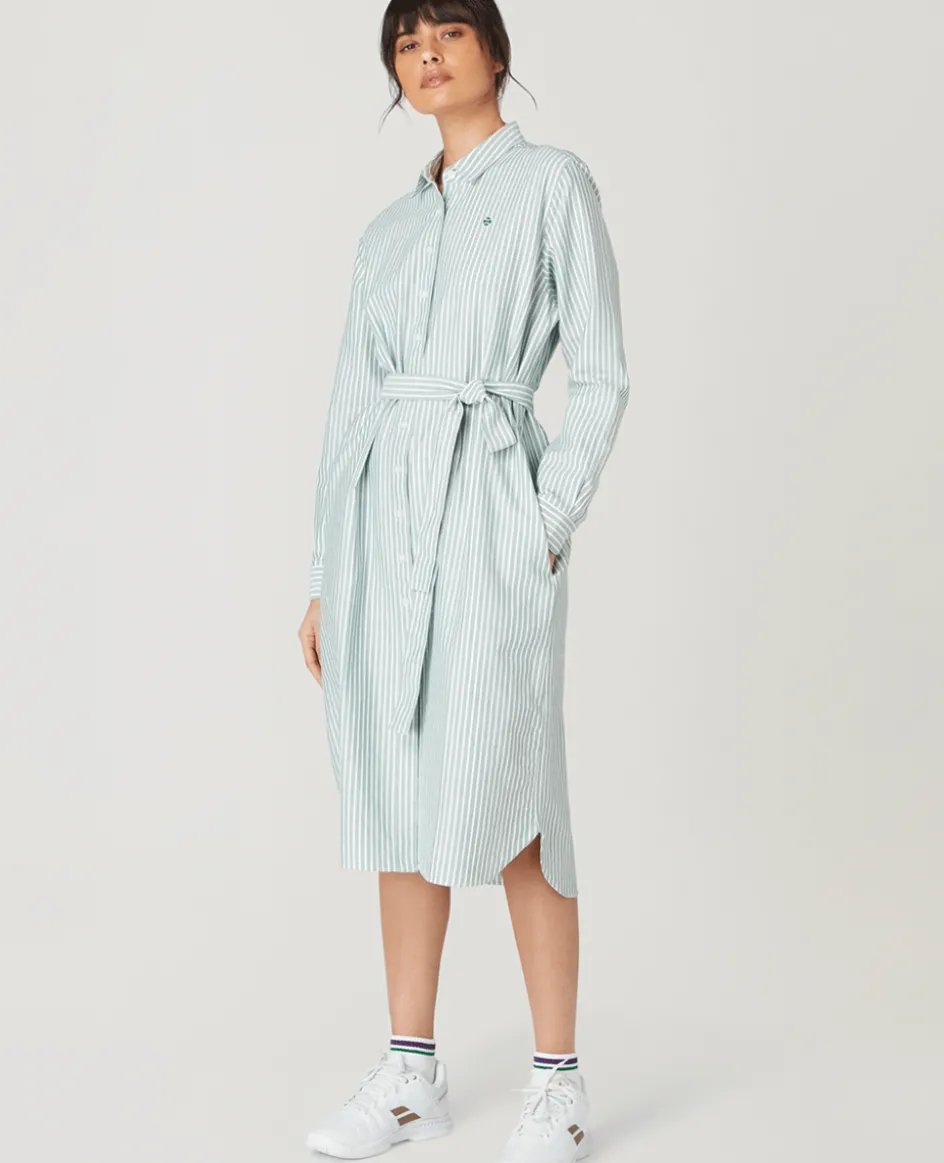 Wimbledon Womens Shirt Dress - Green-Women Dresses & Skirts