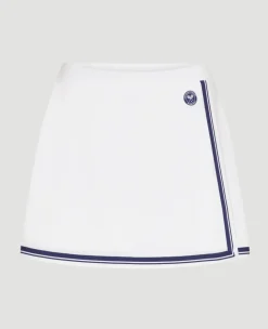 Wimbledon Womens Skort - White & Navy-Women Dresses & Skorts|Dresses & Skirts