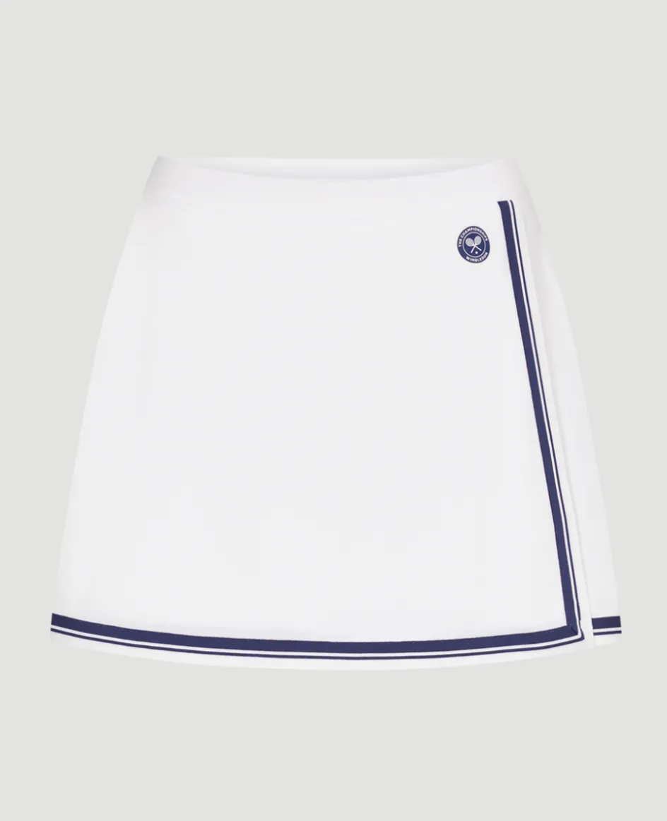Wimbledon Womens Skort - White & Navy-Women Dresses & Skorts|Dresses & Skirts