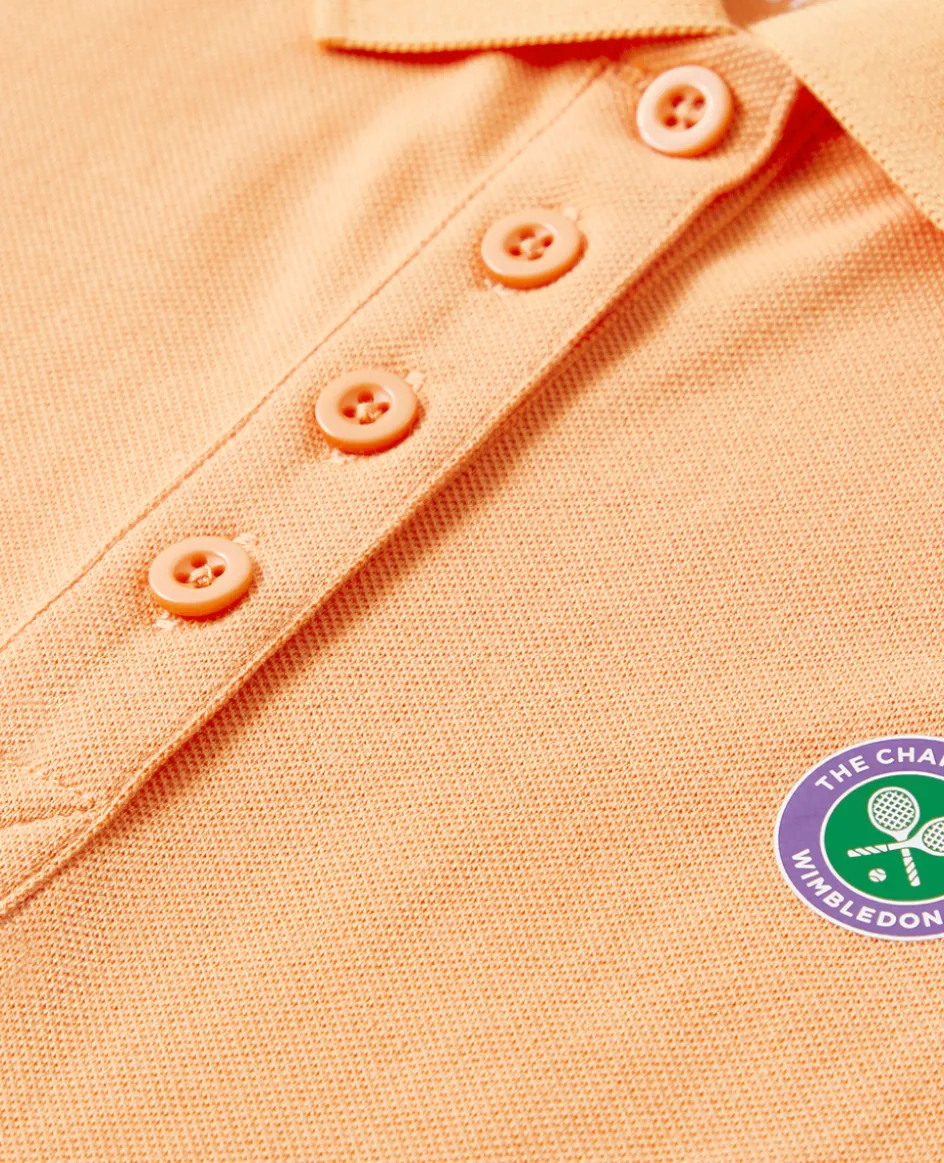 Wimbledon Womens Sleeveless Pique Polo - Orange-Women Tops & T-Shirts