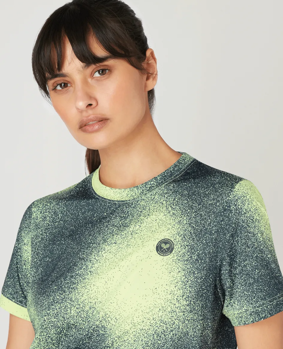 Wimbledon Womens Spray Performance T-Shirt - Lime-Women Tops & T-Shirts|Tops & T-Shirts