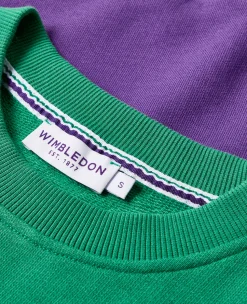 Wimbledon Womens Tennis Sweatshirt - Green & Purple-Women Sweatshirts & Hoodies