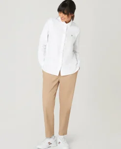 Wimbledon Womens Twill Cropped Trousers - Stone-Women Trousers & Shorts