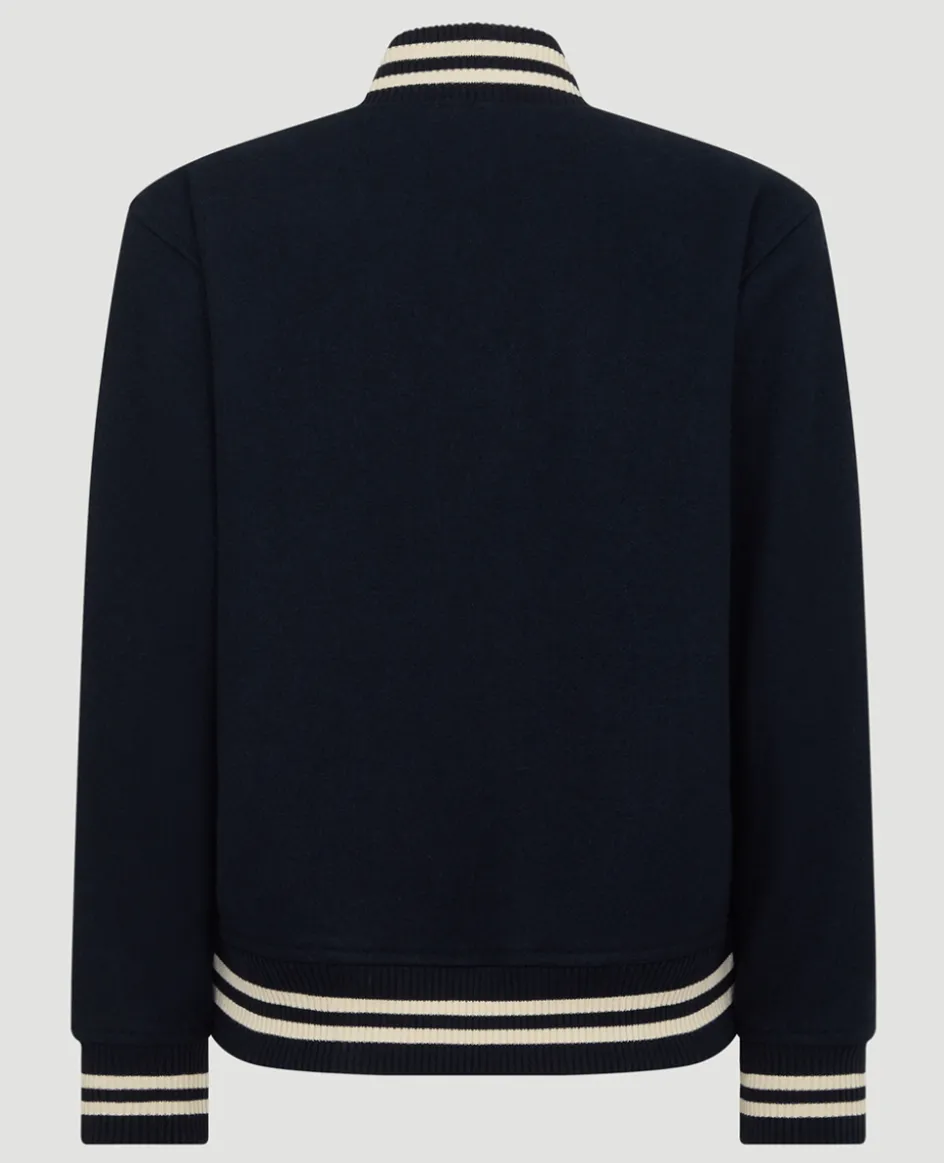 Wimbledon Womens Varsity Jacket - Navy-Women Jackets & Coats