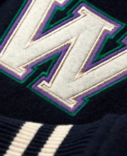 Wimbledon Womens Varsity Jacket - Navy-Women Jackets & Coats