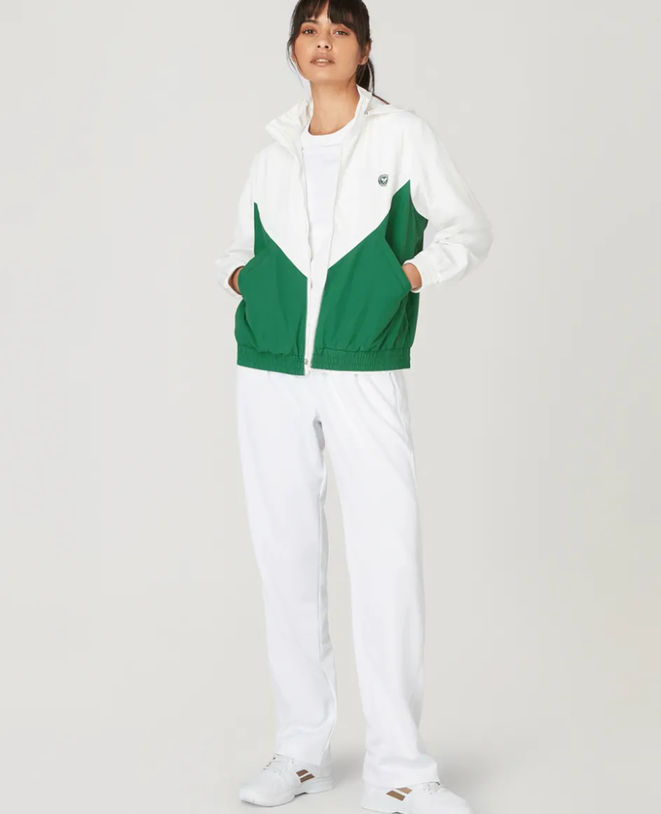 Wimbledon Womens Windbreaker Green & White-Women Jackets & Coats