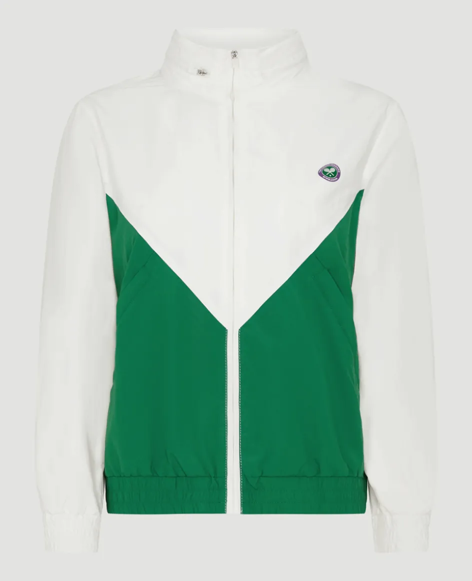 Wimbledon Womens Windbreaker Green & White-Women Jackets & Coats
