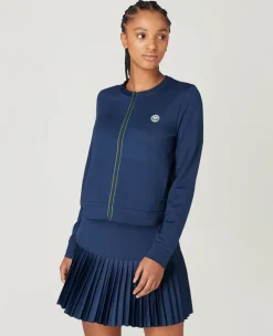 Wimbledon Womens Zip Jacket - Navy-Women Jackets & Coats