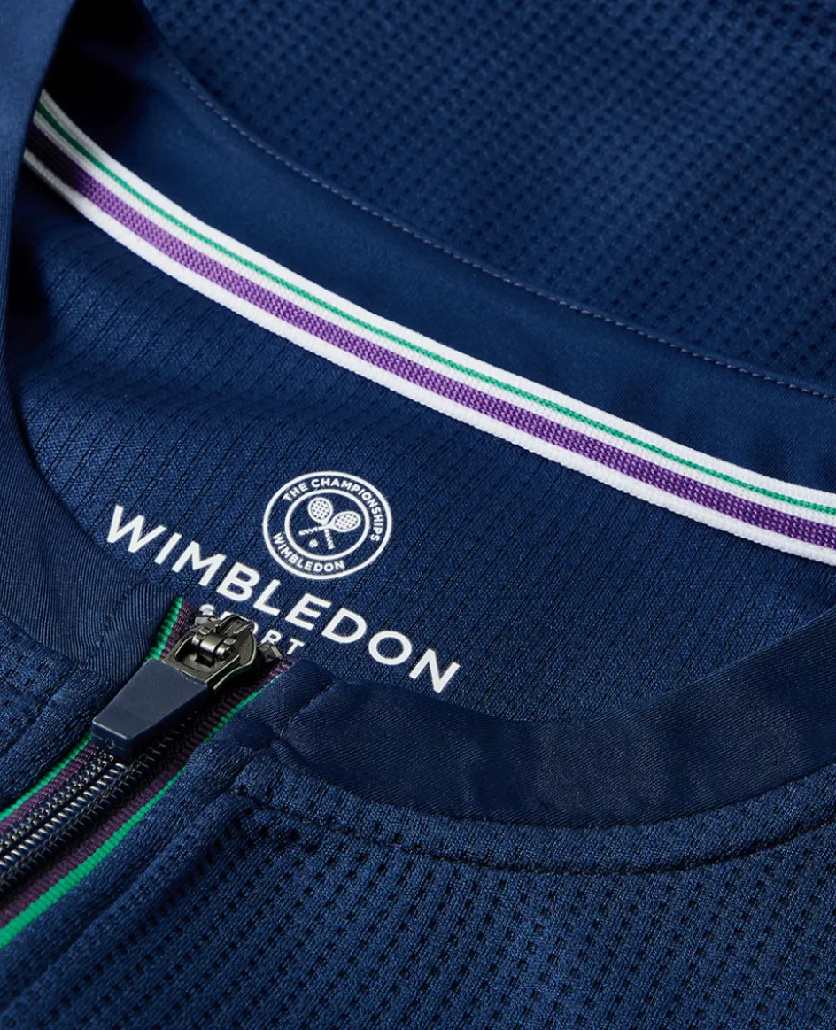Wimbledon Womens Zip Jacket - Navy-Women Jackets & Coats