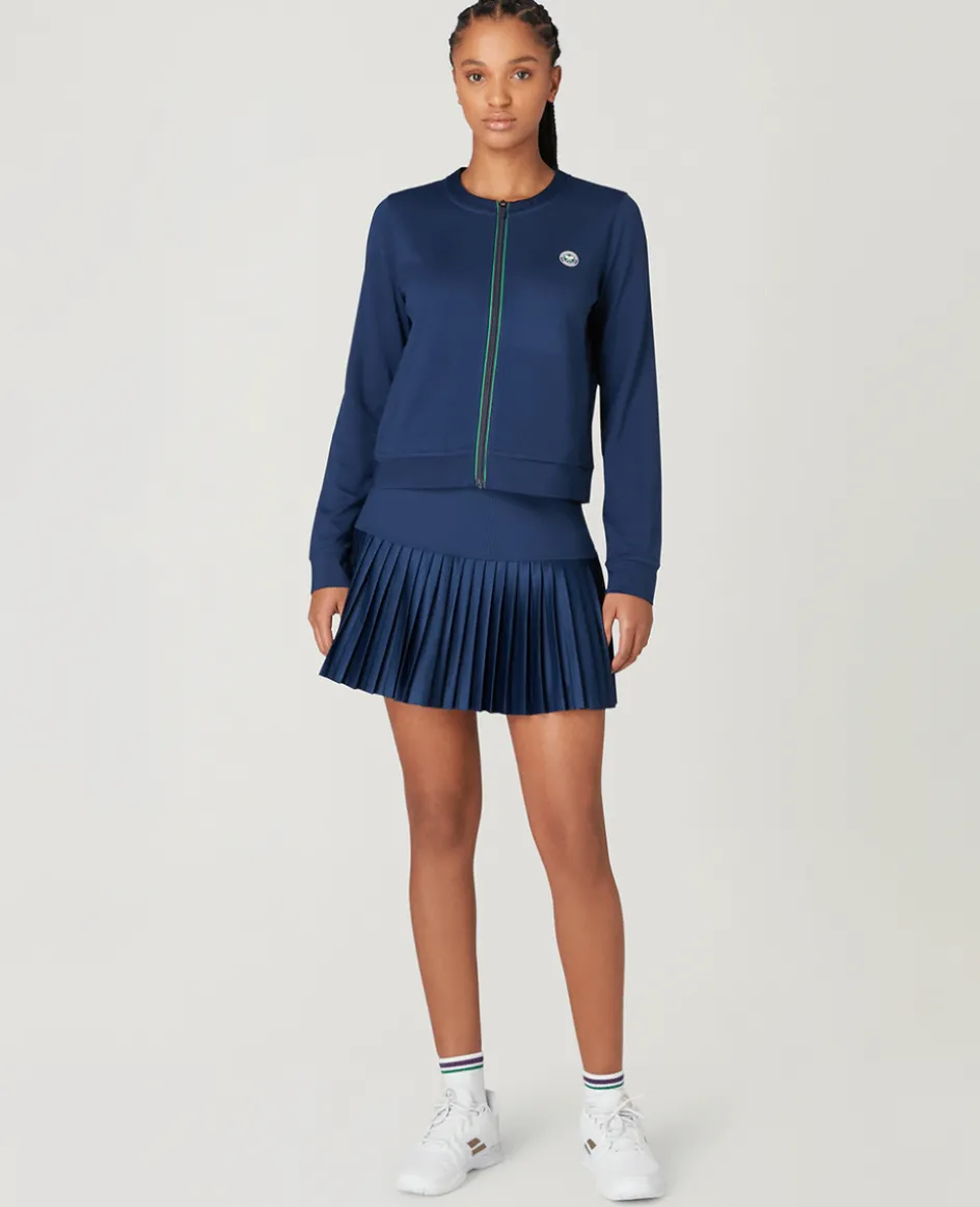 Wimbledon Womens Zip Jacket - Navy-Women Jackets & Coats