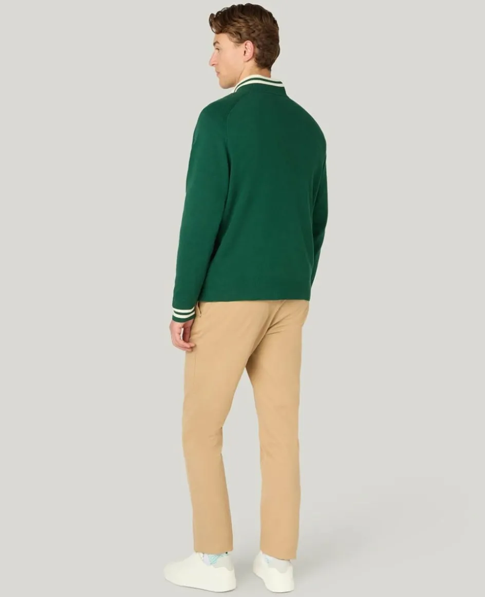 Wimbledon 1/4 Zip Knit in Green- Knitwear|Sweatshirts & Hoodies
