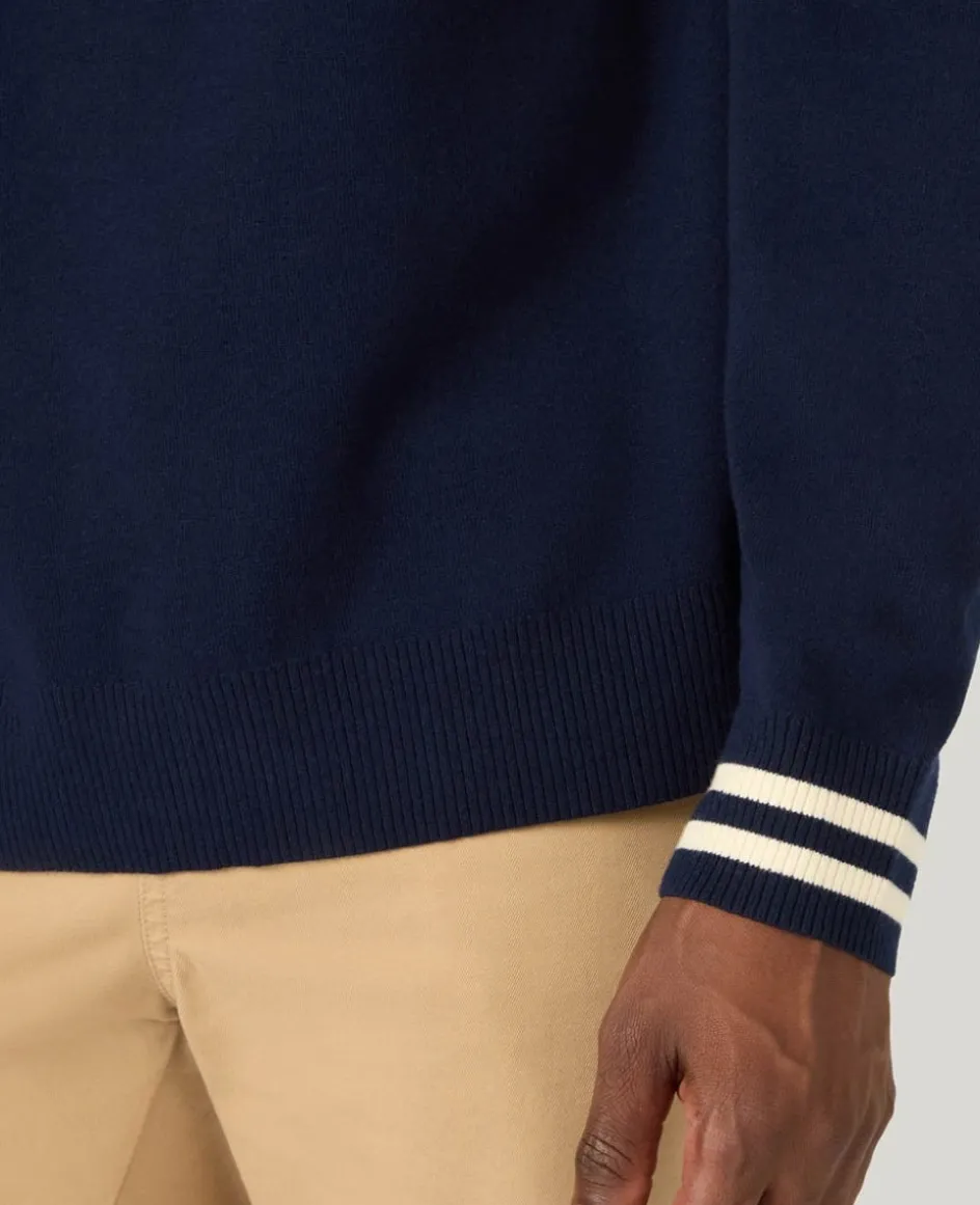 Wimbledon 1/4 Zip Knit in Navy- Knitwear|Sweatshirts & Hoodies
